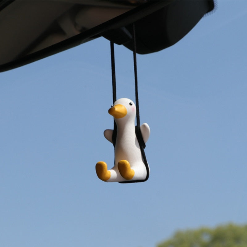 Gypsum Anime Car Accessorie Swing Duck Pendant