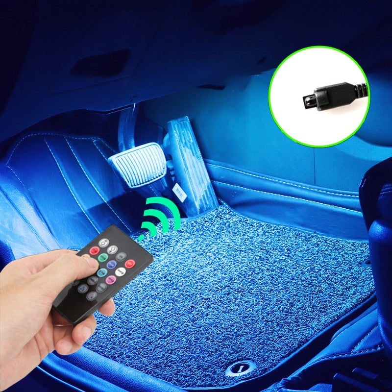 Led Car Foot Ambient Light With USB Neon Mood Lighting, Backlight & Music Control App.
