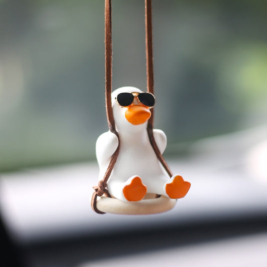 Gypsum Anime Car Accessorie Swing Duck Pendant
