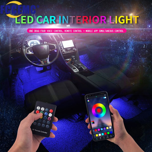 Led Car Foot Ambient Light With USB Neon Mood Lighting, Backlight & Music Control App.